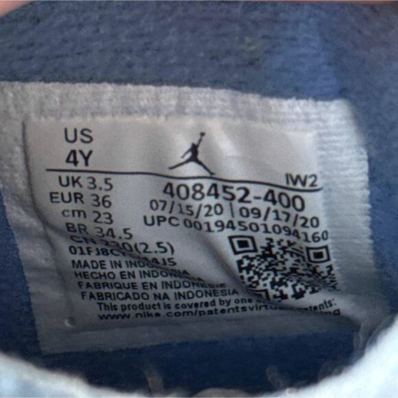 Size 4 - Nike Air Jordan 4 Retro GS University Blue 2021 Men's Shoes - Picture 7 of 8